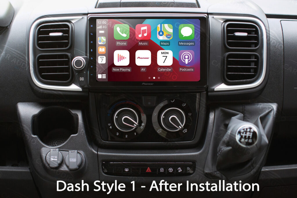 Fiat Ducato with new radio installation including Apple CarPlay and Android Auto