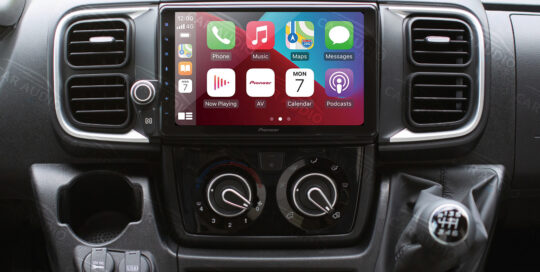 Fiat Ducato with new radio installation including Apple CarPlay and Android Auto